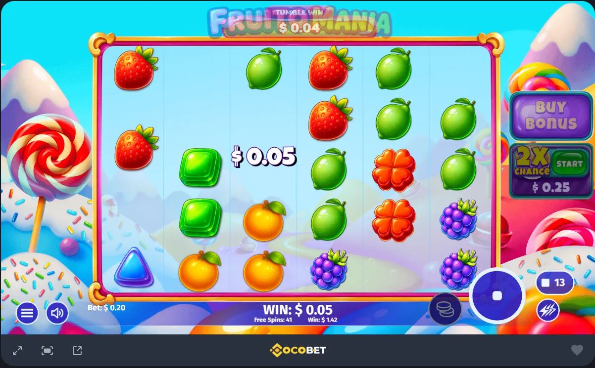 Machine à sous Sweet Bananas en cours de partie sur Cocobet