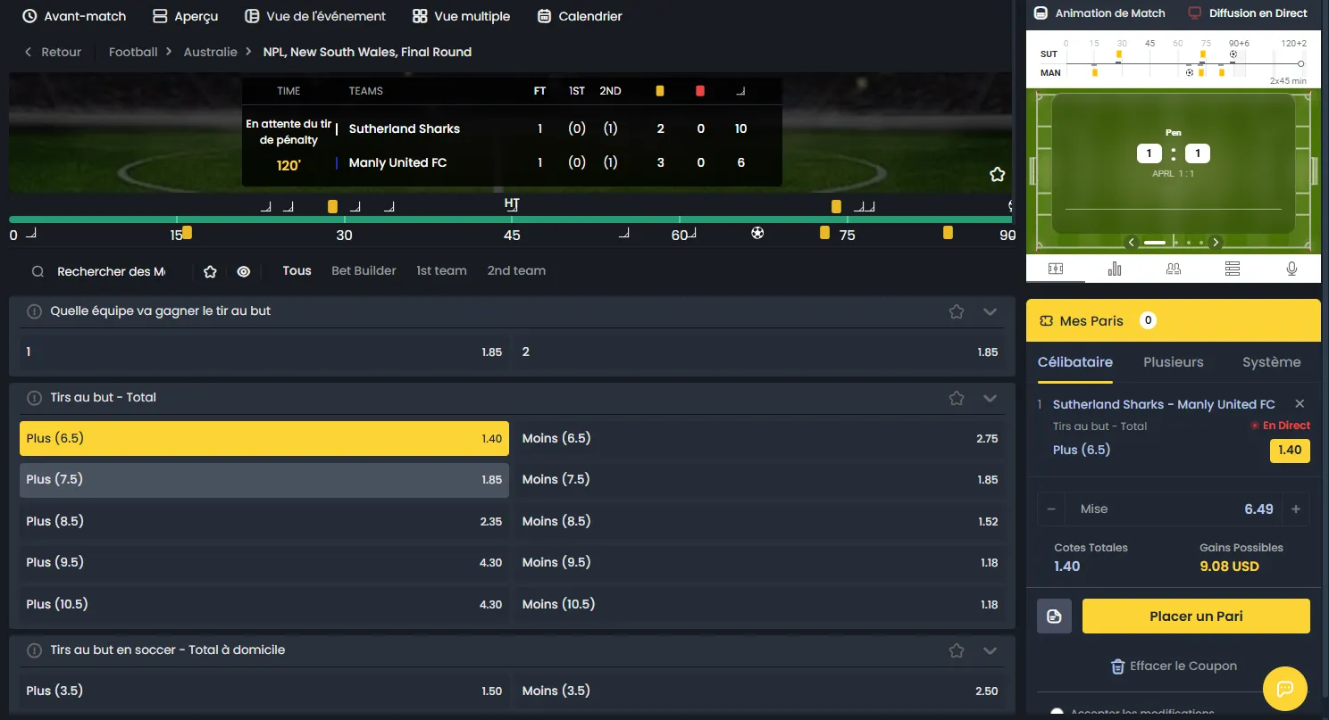 Paris en direct sur Cocobet avec animation du match